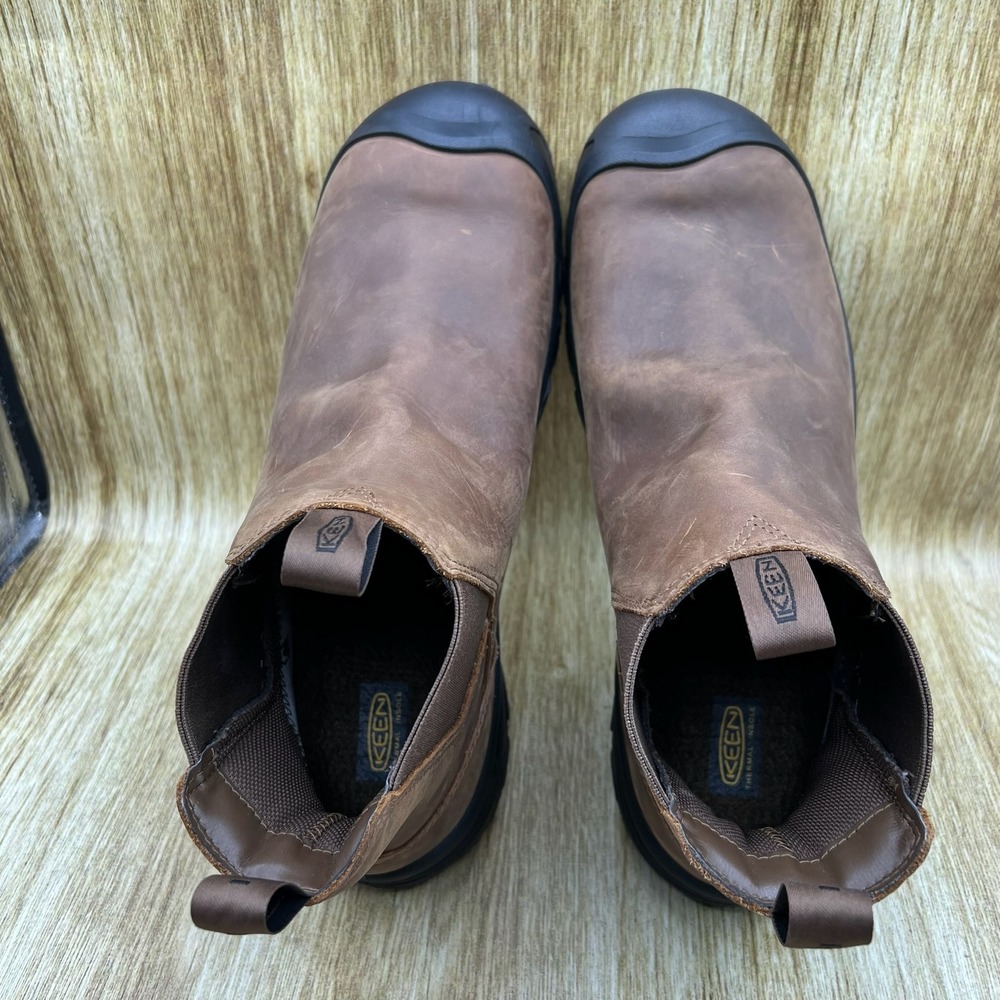 KEEN Anchorage III Waterproof Chelsea Boots Men's Size 14 Brown Leather Thermal - Picture 6 of 9